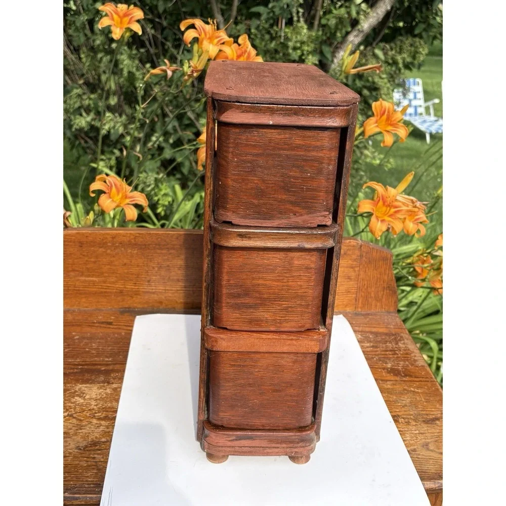 Antique Treadle Sewing Machine Drawers, Set of 3 In Frame Cottagecore Farmhouse